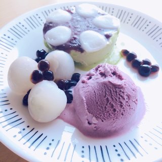 珍珠mochi冰淇淋水果盘...