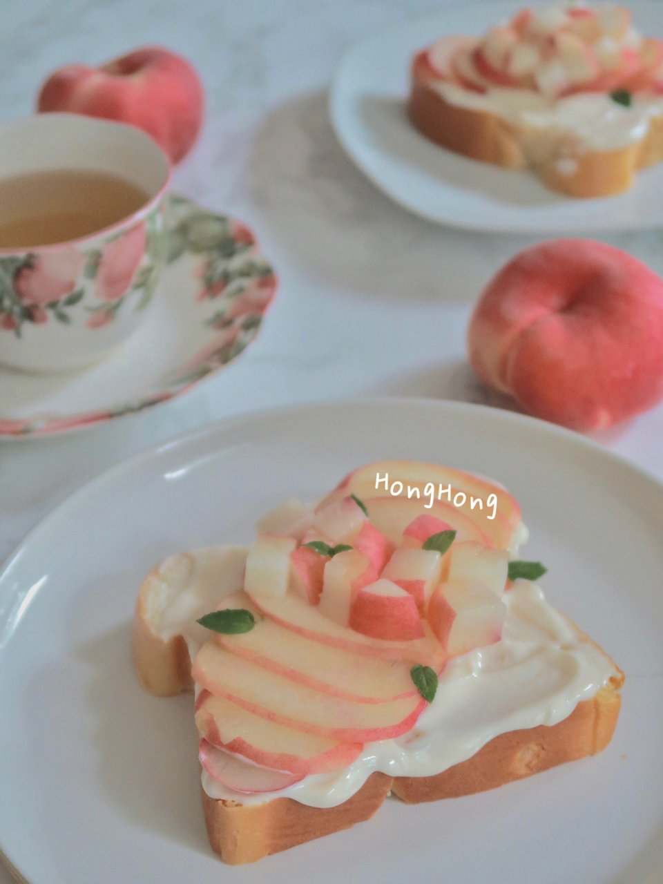 ☀️16｜美丽的食物🍑桃子酸奶吐司🍞...
