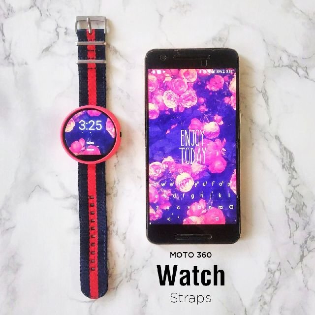 今天给moto360也换了表带😍😍...