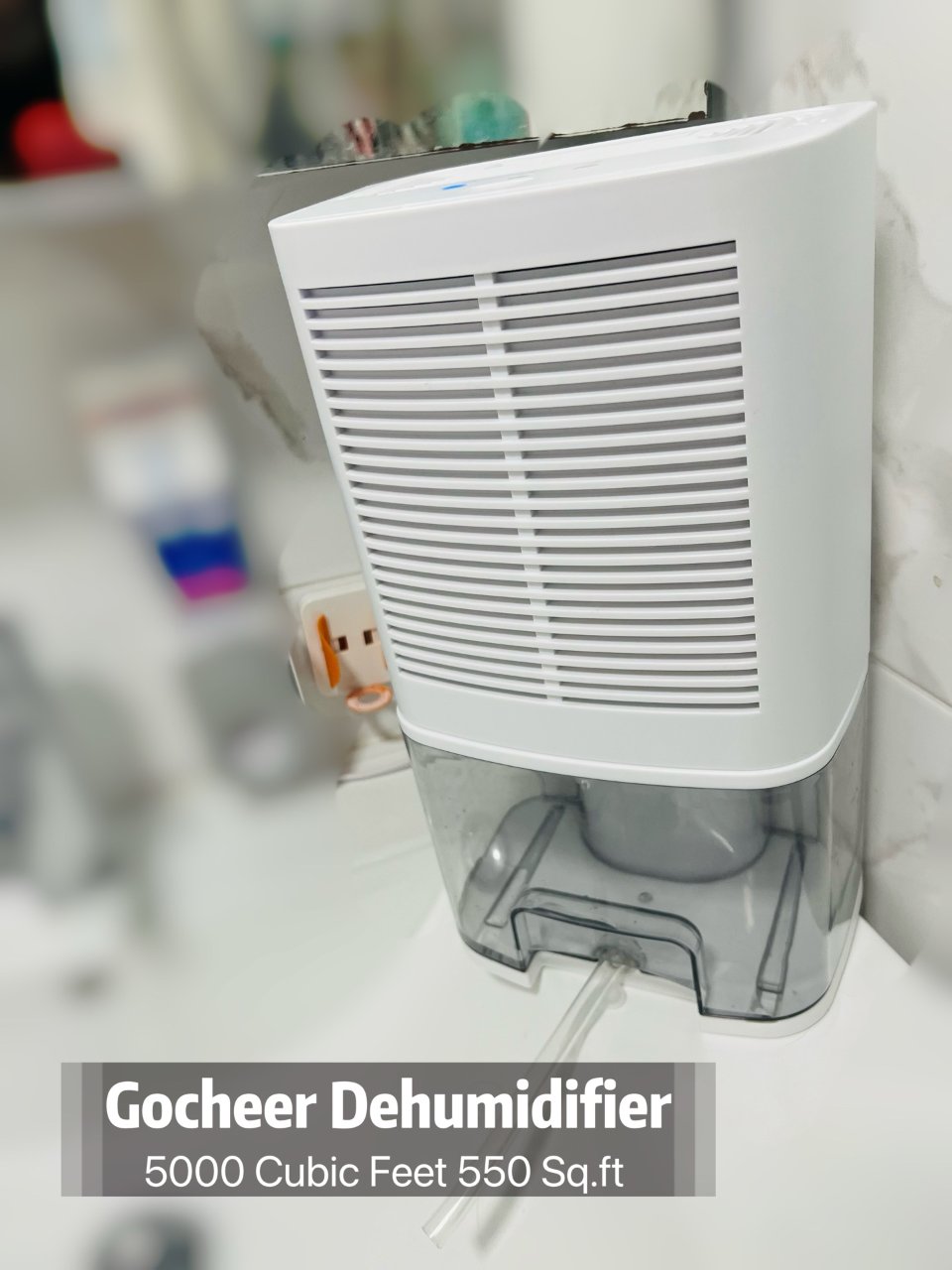 Amazon.com - Gocheer Dehumidifier for Basement 5000 Cubic Feet 550 Sq.ft Dehumidifiers with Drain Hose for Basements and Bathroom Remove Humidity for Bedroom Closet Kitchen Garage RV with 2000ML (64oz) Water Tank -