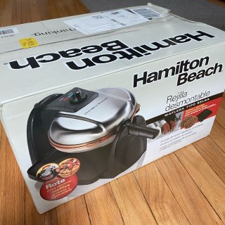 Hamilton Beach 26031 Belgian Waffle Maker with Removable Non-Stick Plates, Ceramic Grids, Black: Kitchen & Dining