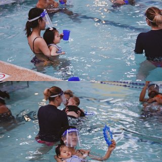 11个月宝宝第一次游泳课什么样子...
