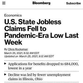 申请首次失业救济的美国人数量降至自疫情以...