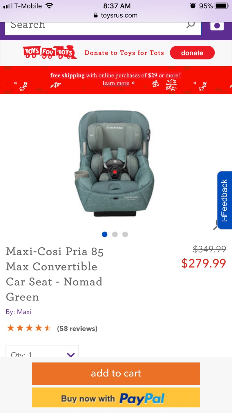 Maxi-Cosi Pria 85 Max Convertible Car Seat 汽车儿童座椅