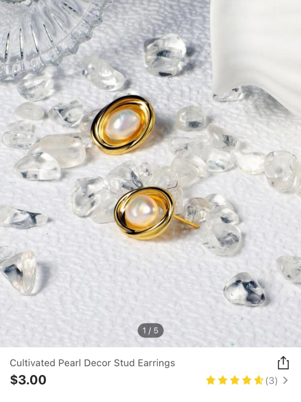 Cultivated Pearl Decor Stud Earrings | SHEIN USA