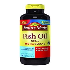 Nature Made Fish Oil 1200 mg w. Omega-3 360 mg Softgels Mega Size 230 Ct