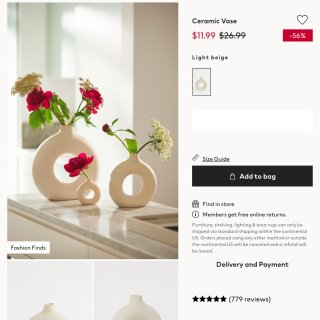 H&M家居的一单，网红花瓶也在打折呢...