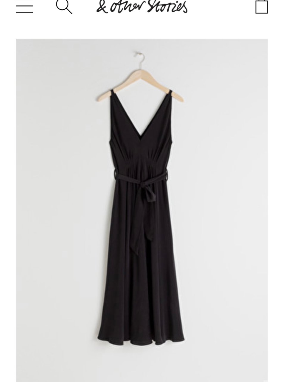 Belted Silk Midi Dress - Black - Midi dresses - & Other Stories