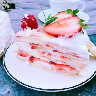 无需烤箱也能做的甜品@🍓草莓千层蛋糕🍰...