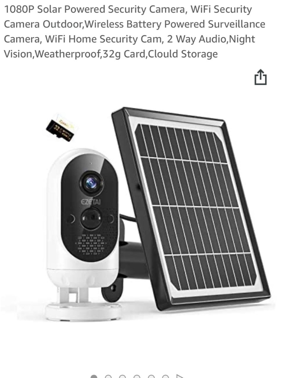 1080P太阳能安全摄像头$59.99～...