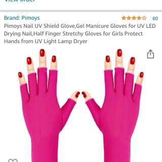 Pimoys Nail UV Shield Glove,Gel Manicure Gloves for UV LED Drying Nail,Half Finger Stretchy Gloves for Girls Protect Hands from UV Light Lamp Dryer : Beauty & Personal Care