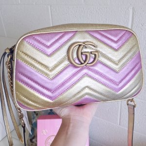 Gucci限量粉金色Marmont 