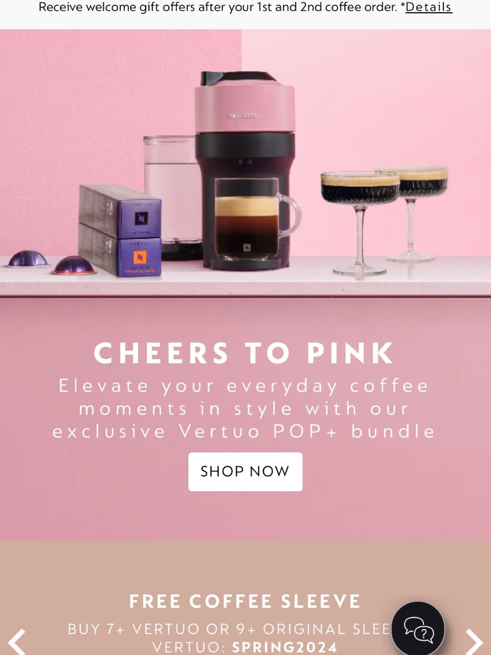 Nespresso粉色咖啡机...
