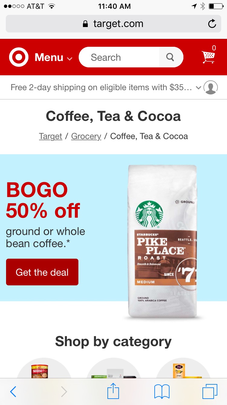 Target 袋装咖啡优惠特卖