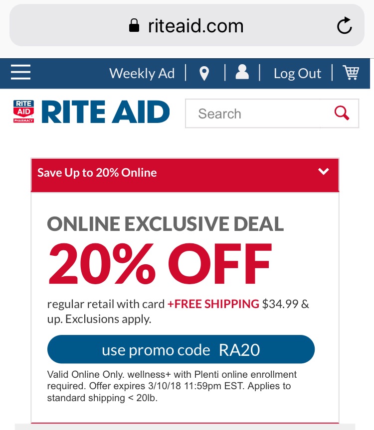 Rite Aid保健品会员享优惠