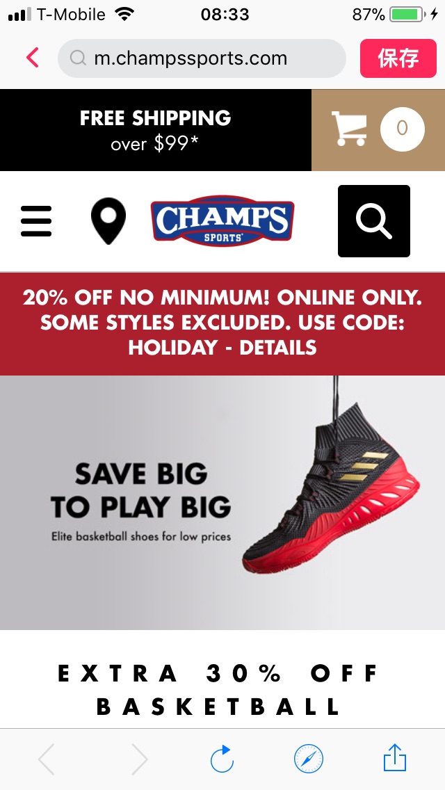 Champs Sports 官网促销