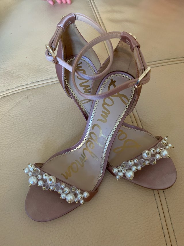 sam Edelman珍珠缎面一字带