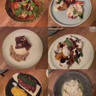 rice with octopus,Lobster roll,injeolmi mousse,Cauliflower,steak and pumping toast,corn dumpling