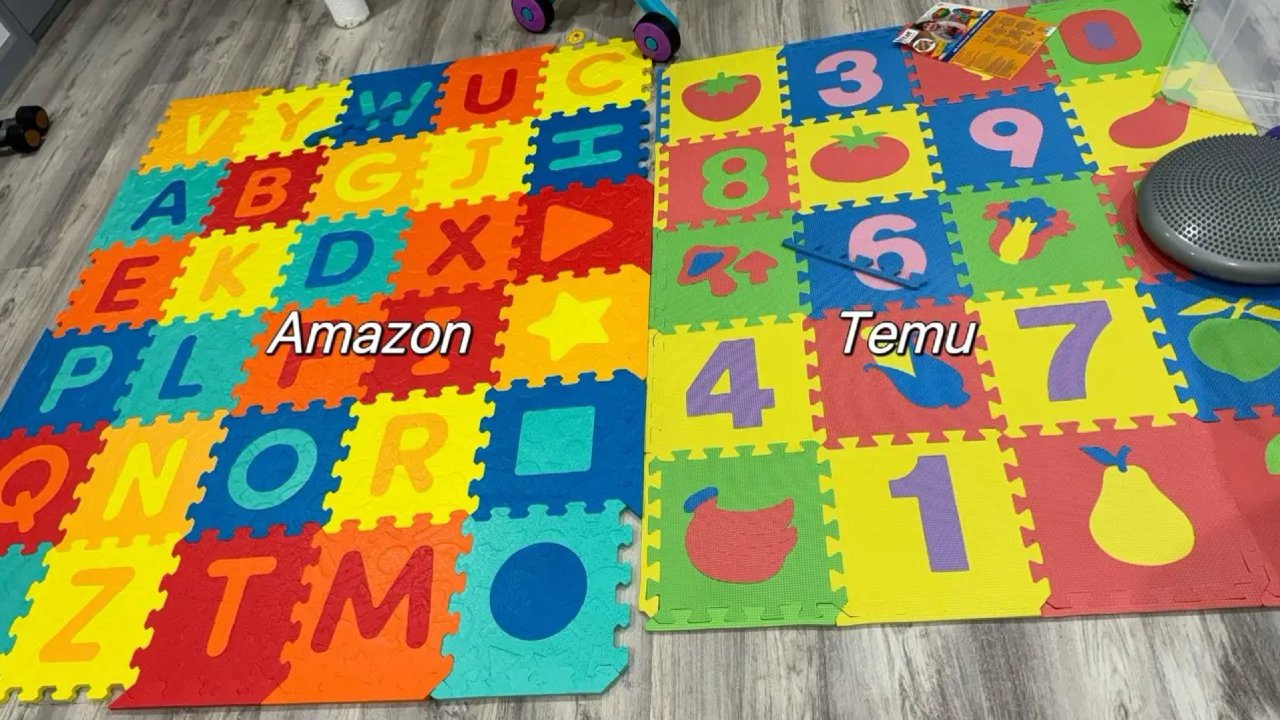 宝宝puzzle mat对比 Amazon VS Temu