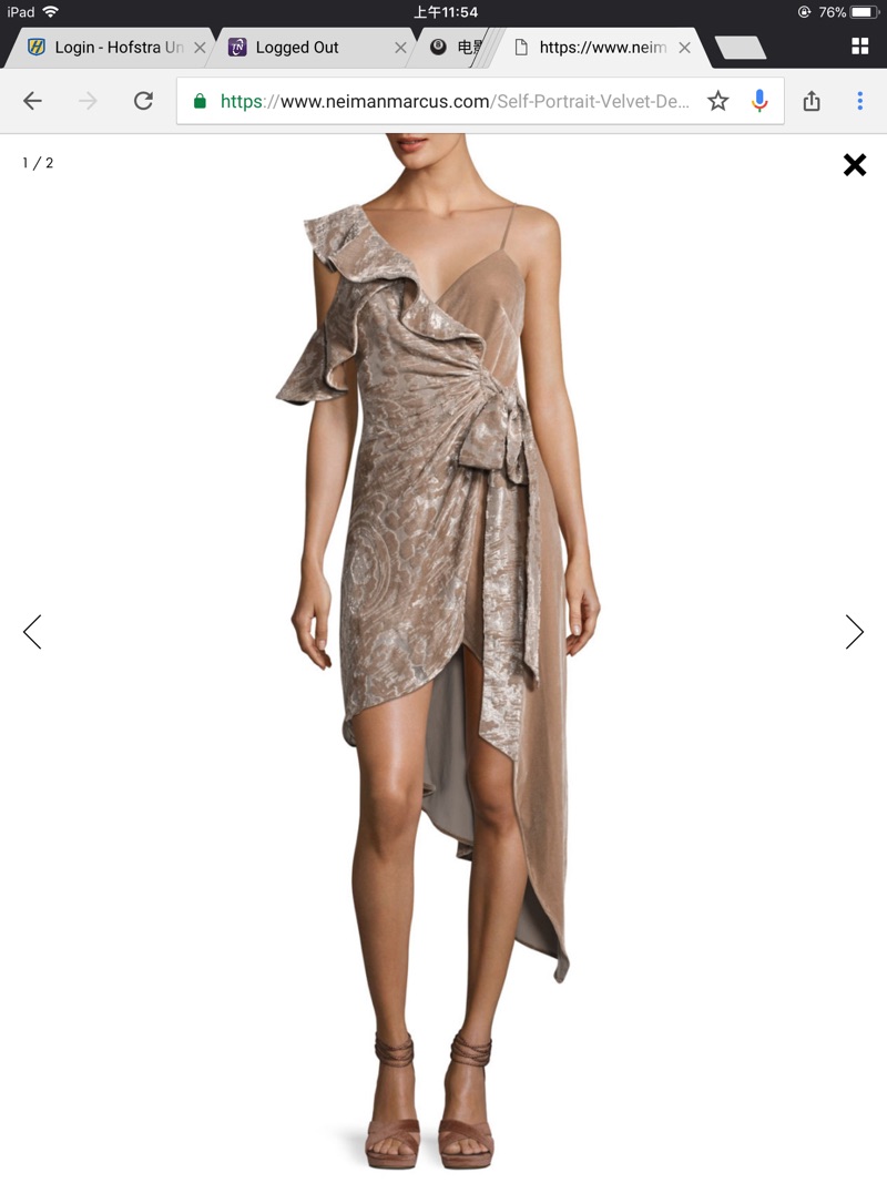 Self-Portrait Velvet Devore Asymmetric Wrap Dress | Neiman Marcus