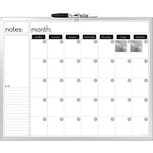 The Board Dudes 16X20-Inches Aluminum Framed Magnetic Dry-Erase Calendar with a Marker and Two Magnets (CYG21)