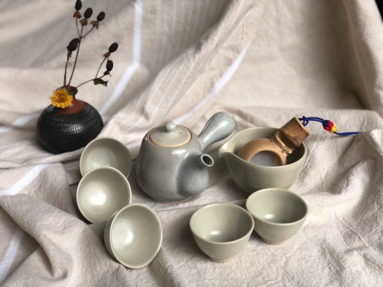 韩国青瓷茶具，一点国风，一点和风...