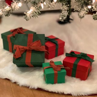 VINTER 2021 Gift box, set of 3, handmade green/red - IKEA