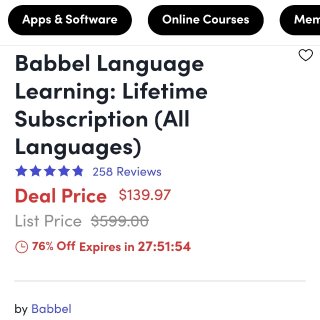 Babbel终身版$140就能买了😱不开...