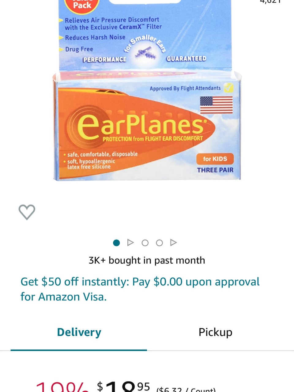 Original Children's EarPlanes by Cirrus Healthcare Ear Plugs Airplane Travel Ear Protection 3 Pair Bonus Value Pack : Health & Household
