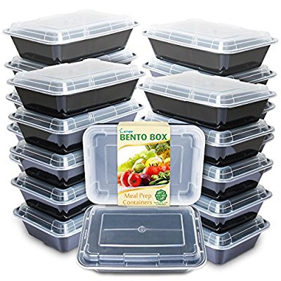 Amazon.com: Enther Meal Prep Containers [20 Pack] Single 1 Compartment with Lids, Food Storage Bento Box | BPA Free | Stackable | 饭盒