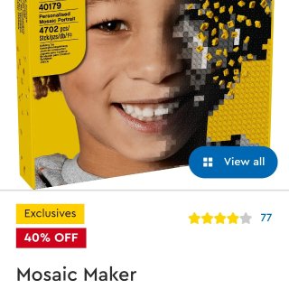 Lego马赛克肖像 AE返钱$15超划算...