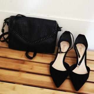 鞋子包包一个色(6):黑色...