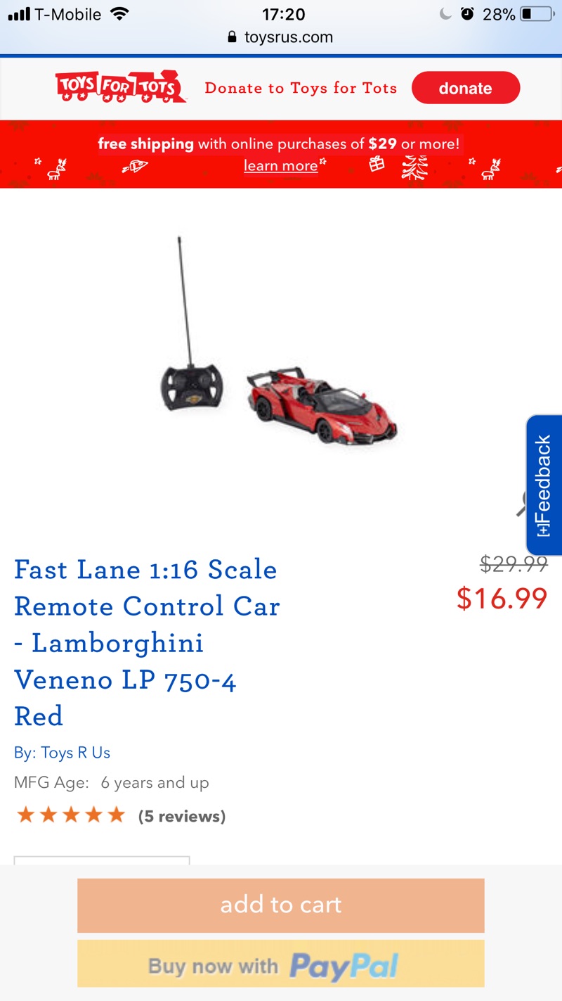 Fast Lane 1:16 Scale 兰博基尼遥控玩具车