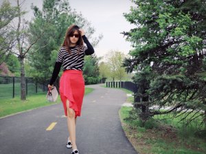 HM/ZARA💗动物纹➕亚麻桃红裙