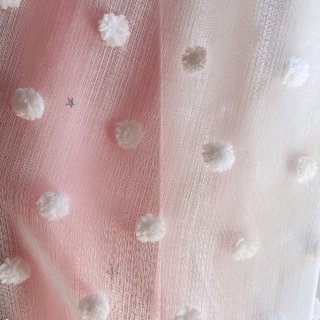 儿童房粉色星星窗帘+白色纱帘丨双窗帘叠加...