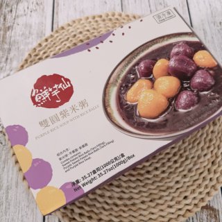 鲜芋仙～～双圆紫米粥...