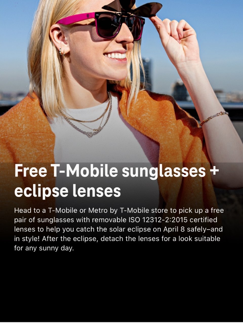 这周二t-mobile免费眼镜看日食！...