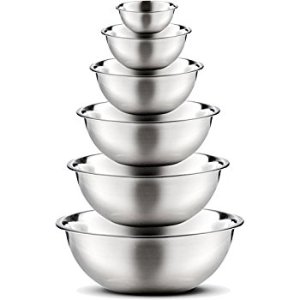 FINEDINE Stainless Steel Mixing Bowls (Set of 6)