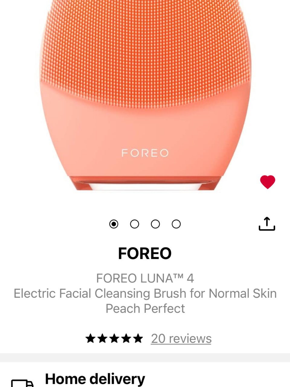 FOREO 斐珞尔,FOREO LUNA™ 4 - Electric Facial Cleansing Brush for Normal Skin Peach Perfect