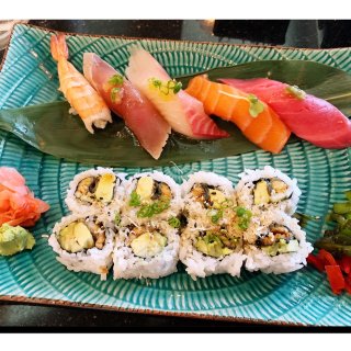 Eel roll,Ahi tuna,salmon,Red snapper,Albacore,Shrimp