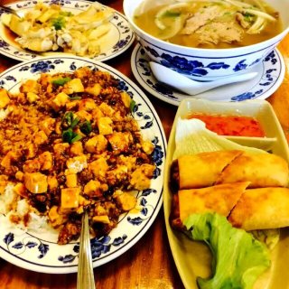 越南河粉,麻婆豆腐,芋头春卷