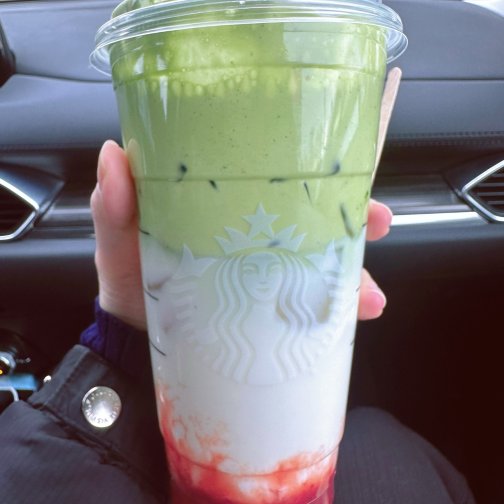 星巴克隐藏饮品🍓草莓豆奶抹茶奶盖