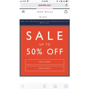 5折起 Jack Wills US |折扣区特惠