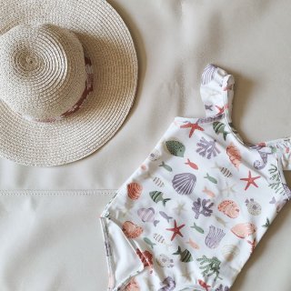 Baby Sea Creatures Recycled Sea Creatures Swimsuit | carters.com,Baby Multi Floral Straw Hat | carters.com