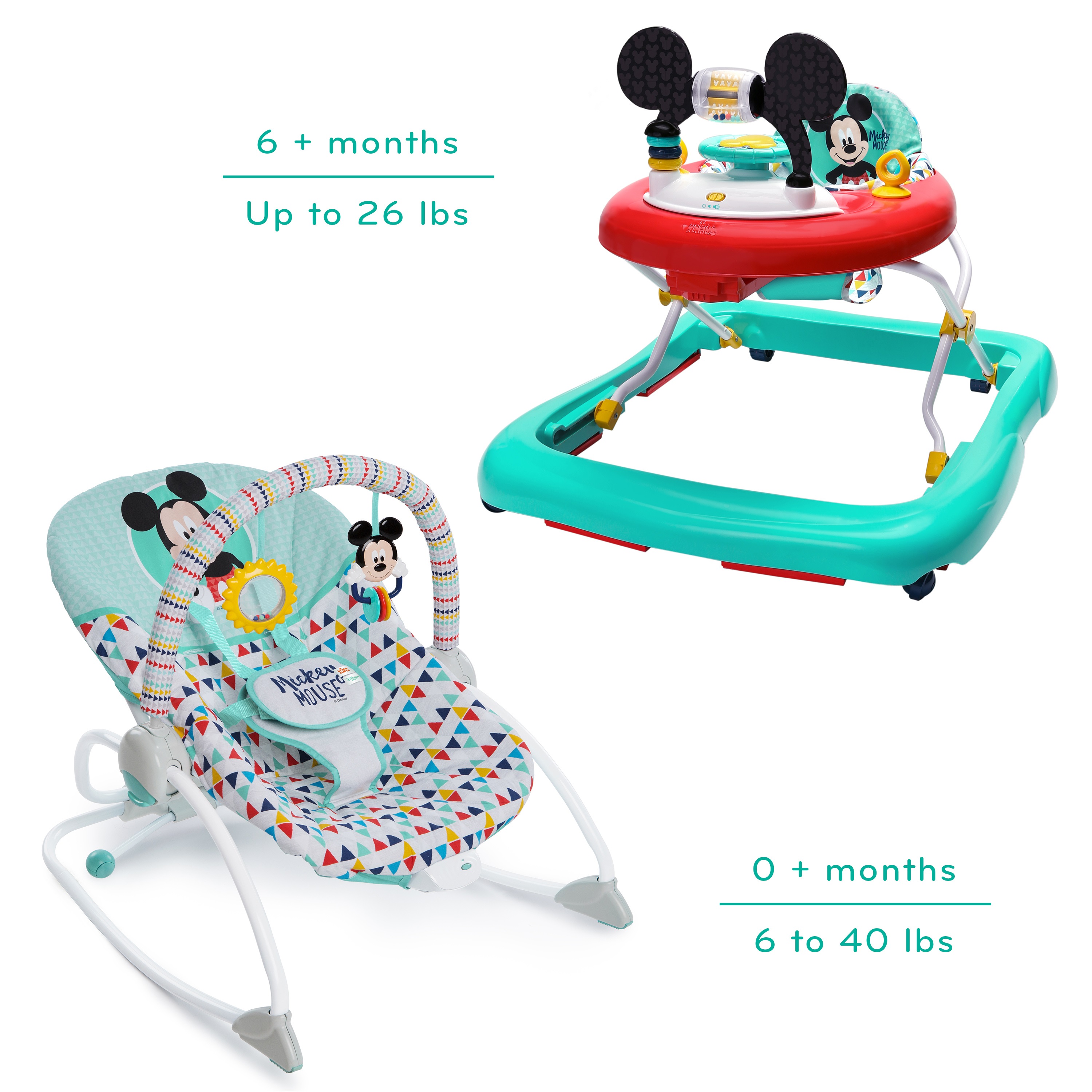 Disney 迪士尼米老鼠学步/婴儿摇椅组合