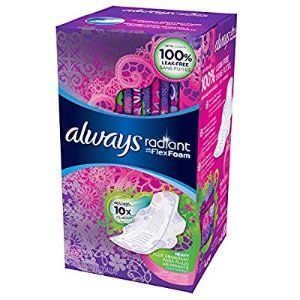 Always Radiant Heavy Feminine Pads with Wings, Scented, 26 Count - Pack of 3 (78 Total Count)