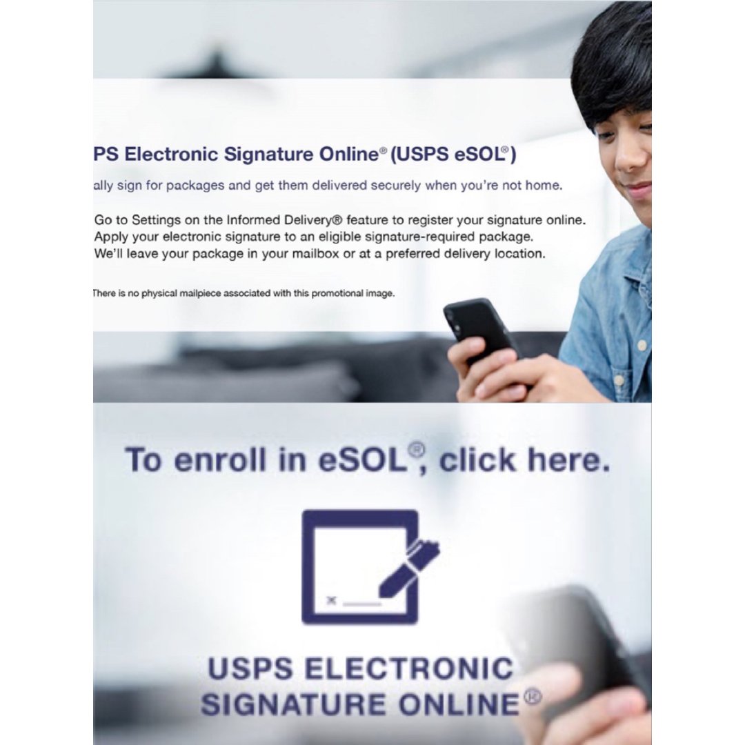 USPS电子签名网上签收信件包裹服务...