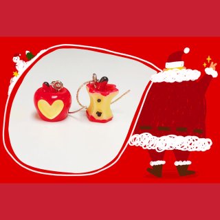 DIY不对称苹果🍎耳环，圣诞气氛戴在耳朵...