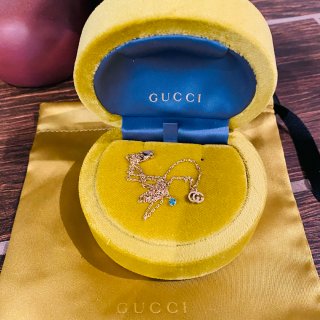 Gucci 18k Gold GG Running Necklace w/ Topaz | Neiman Marcus