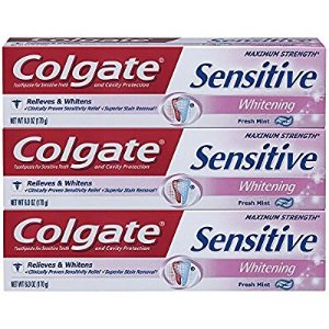 Colgate Sensitive Maximum Strength Whitening Toothpaste(Gel) - 6 ounce (3 Pack)
